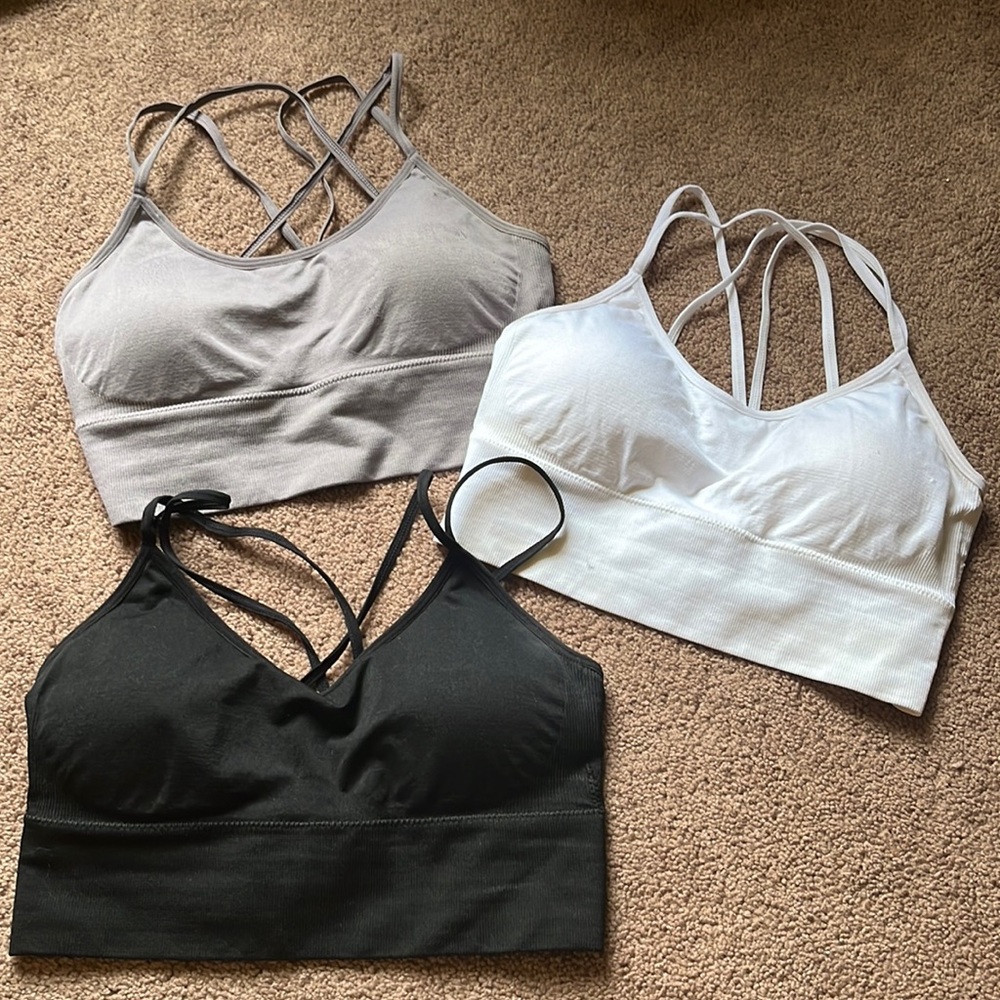 3 Pack of Strappy Sports Bras